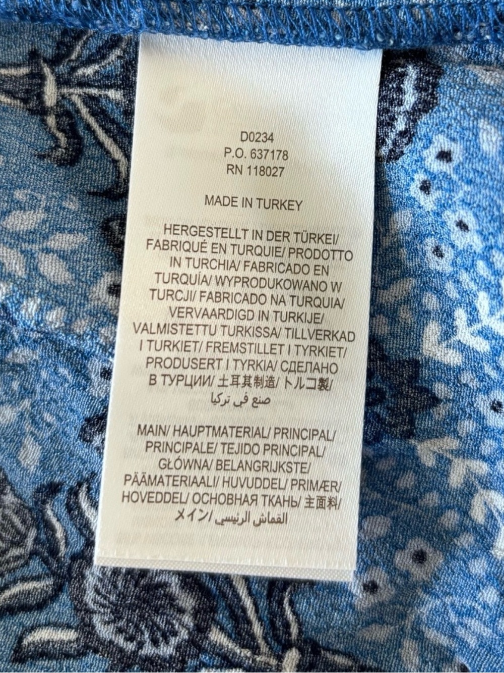 Boden V-Neck Midi Dress Mosaic Blue Poppy Bloom Tiered Puff Sleeve Sz 6 - Picture 11 of 11